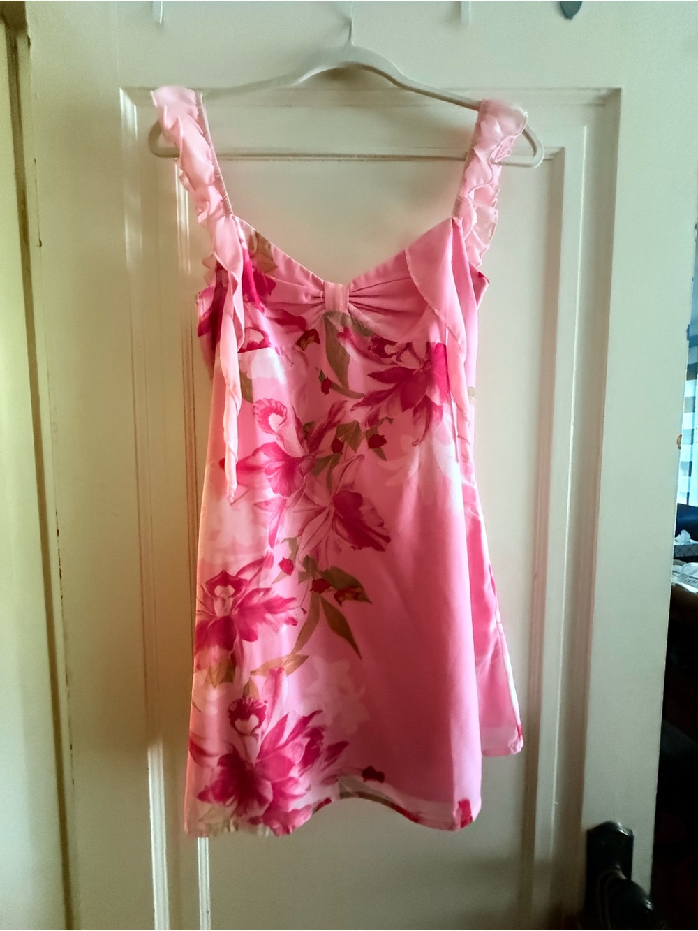 Beginning Boutique Pink Floral Mini Dress